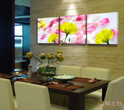 【木星彩绘客厅装饰画现代简约卧室挂画沙发背景墙画三联无框画郁金香】深圳市龙岗区坂田大唐工艺品厂 - 产品库
